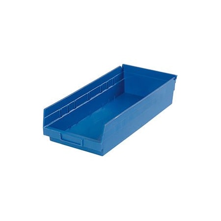 Plastic Shelf Bin Nestable 8-3/8W X 17-7/8 D X 4H Blue